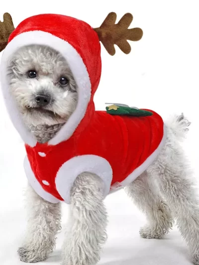 Elk Pet Cats Dogs Christmas Clothes for Winter